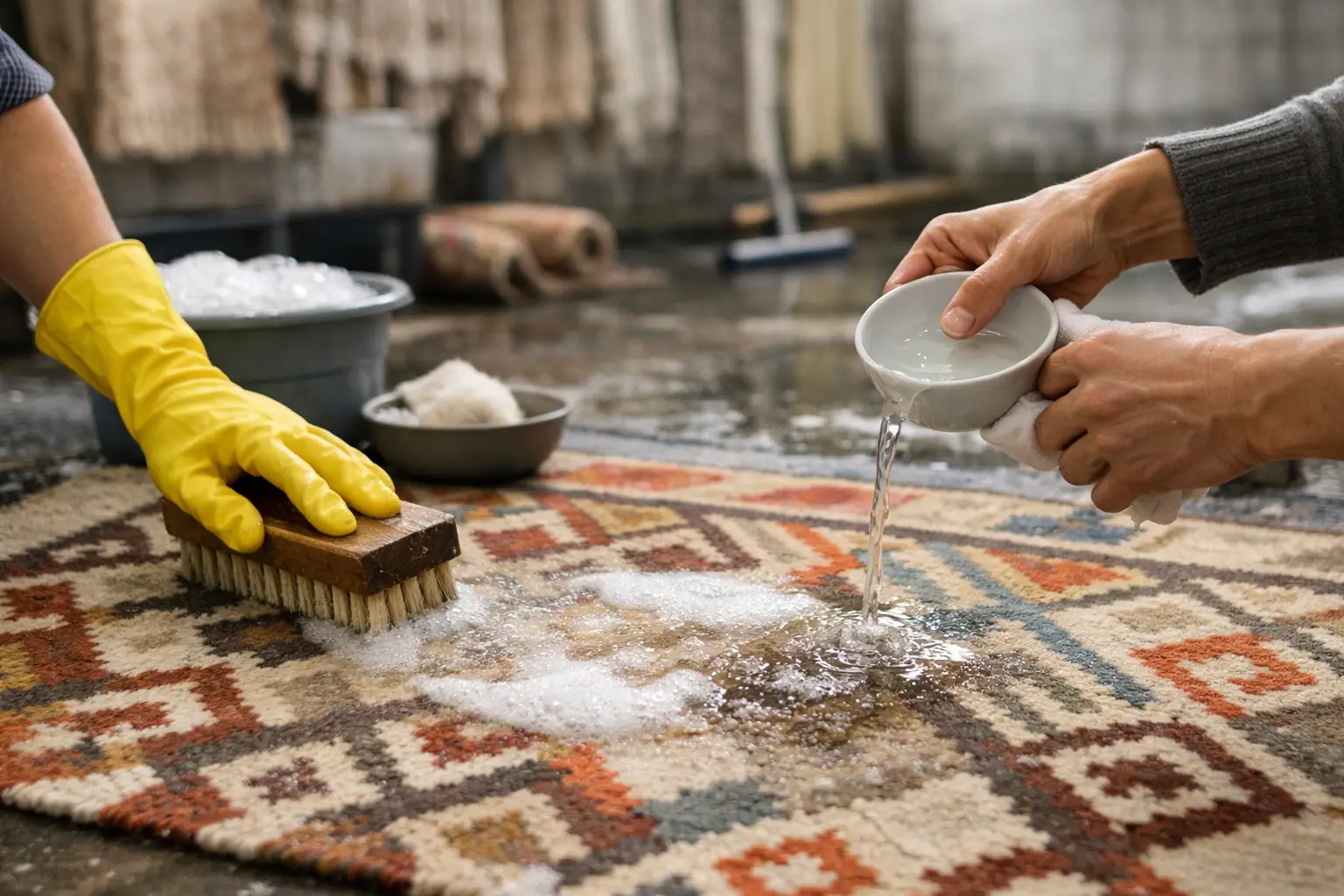 ¿Cómo quitar manchas en kilim sin dañar sus fibras?